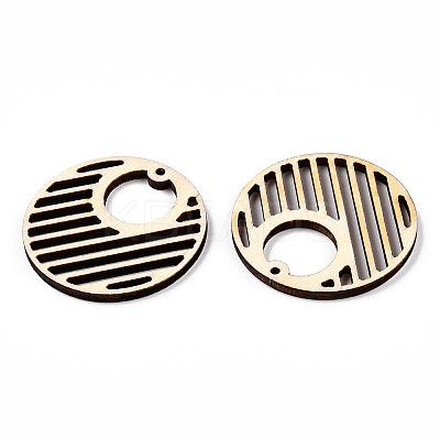 Undyed Natural Poplar Wood Pendants WOOD-TAC0002-57-1