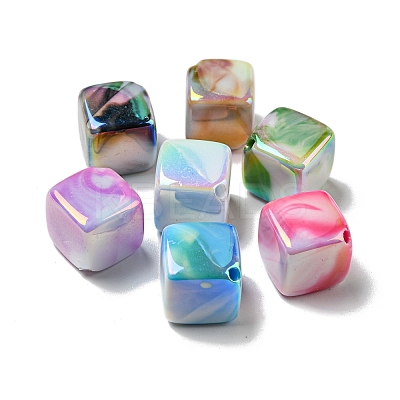 20Pcs UV Plating Acrylic Bead PACR-FP0001-01-1