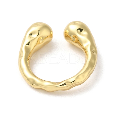 Rack Plating Brass Open Cuff Rings for Women RJEW-S407-06G-1