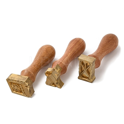 (Defective Closeout Sale: Oxidized)Wood Wax Seal Handles STAM-XCP0001-03LG-1