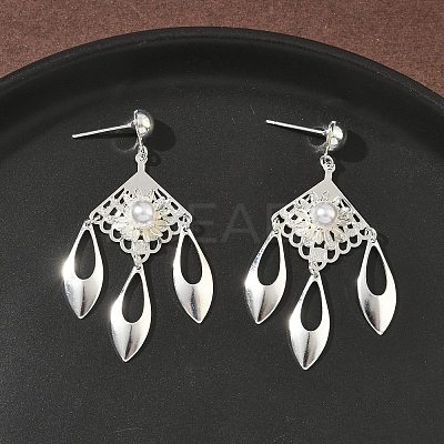 Electroplated Brass Chandelier Earrings EJEW-Z129-17S-1