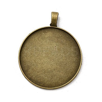 Vintage Tibetan Style Alloy Pendant Cabochon Settings X-TIBEP-M018-146AB-NF-1