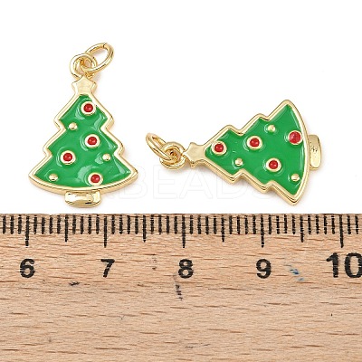 Christmas Brass Enamel Pendants KK-L255-17G-05-1
