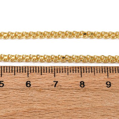 3MM Brass Double Cable Chain Necklaces NJEW-C094-02G-1