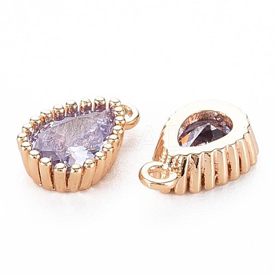 Brass Inlaid Cubic Zirconia Charms KK-S356-771G-1