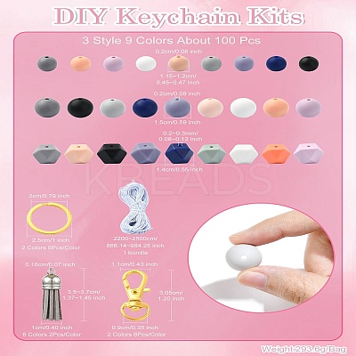 140pcs DIY Keychain Kits DIY-CJ0002-46-1