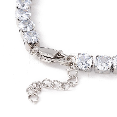 Classic Cubic Zirconia Tennis Bracelet BJEW-G639-01B-P-1