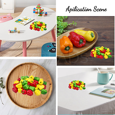 3 Bags 3 Colors Mini Foam Imitation Bell Pepper AJEW-CA0003-76-1