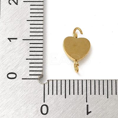 Ion Plating(IP) 304 Stainless Steel Enamel Heart Connector Charms STAS-G351-08G-03-1