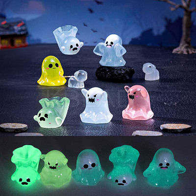 Halloween Luminous Transparent Resin Display Decoration DJEW-N004-09-1