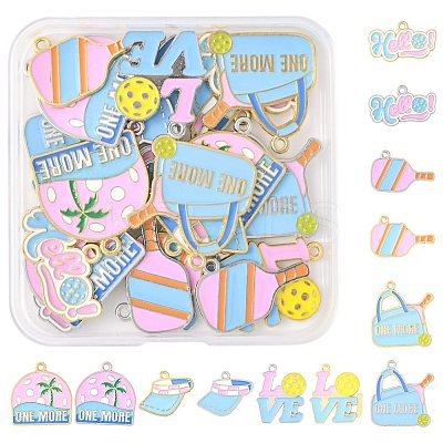 24Pcs 12 Styles Alloy Enamel Pendants ENAM-FS0003-68-1