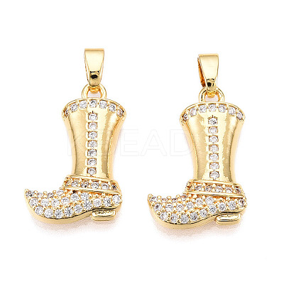 Brass Micro Pave Cubic Zirconia Pendants KK-N254-239G-1