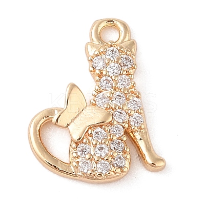 Brass with Clear Cubic Zirconia Charms KK-N256-25B-G-1