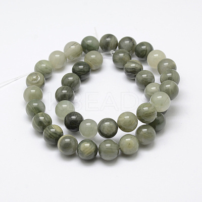 Natural Green Line Jasper Beads Strands G-G735-55-8mm-1