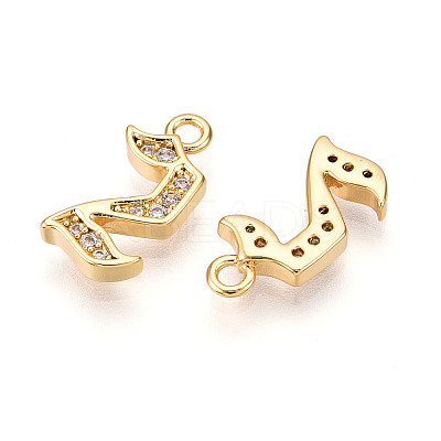 Brass Micro Pave Cubic Zirconia Charms KK-N261-104C-G-1