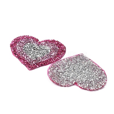 Heart Hotfix Rhinestone Iron on Patches DIY-WH0308-193C-1