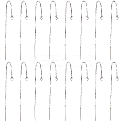 30Pairs 304 Stainless Steel Stud Earring Findings STAS-SC0006-54-1