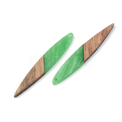 Opaque Resin & Walnut Wood Pendants RESI-S389-015A-C03-1
