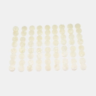 Electroplate Natural Druzy Crystal Cabochons G-L047-8mm-05-1