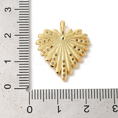 Rack Plating Brass Clear Cubic Zirconia Pendants X-KK-Z056-13G-1