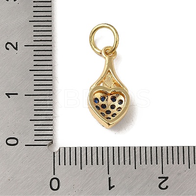Brass Micro Pave Black Cubic Zirconia Pendants KK-R162-011G-1