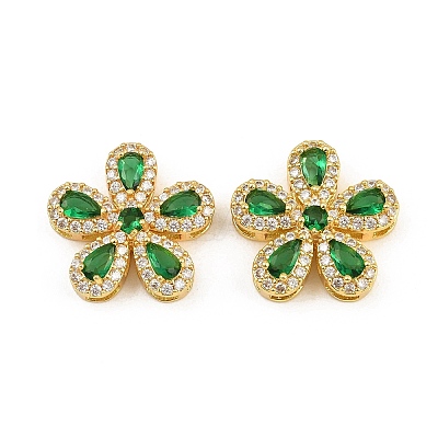 Brass Micro Pave Cubic Zirconia Pendants CU-CBA3D67-06G-1