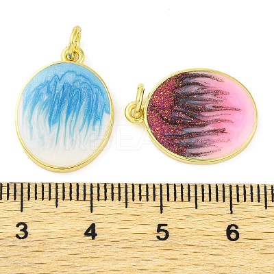 Brass Enamel Pendants KK-S401-09G-1