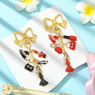 Women Bag Hat Shoes Alloy Enamel Pendant Decoration HJEW-YW00080-01-1