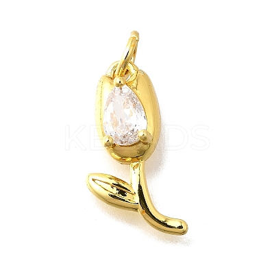 Brass Micro Pave Cubic Zirconia Pendants KK-Z102-01G-01-1