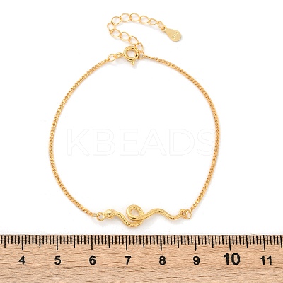 925 Sterling Silver Link Bracelets BJEW-D320-02G-1