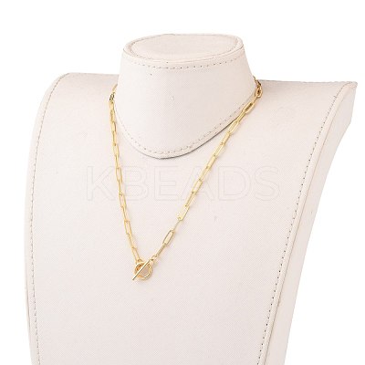 Brass Paperclip Chain Necklaces NJEW-JN03194-1