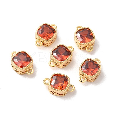 Real 18K Gold Plated Brass Cubic Zirconia Links Connectors KK-M243-04G-03-1
