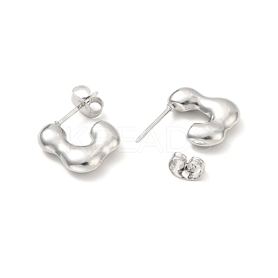 Non-Tarnish 304 Stainless Steel Rectangle Stud Earrings EJEW-P202-06P-1