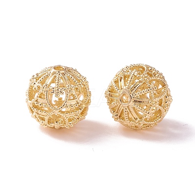 Brass Hollow Round Beads LS-KK-P226-12CG-1