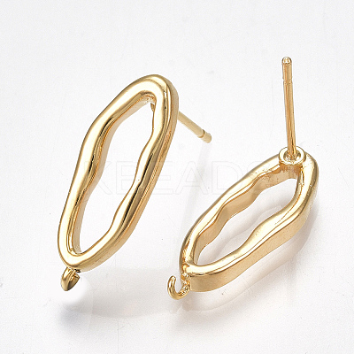 Brass Stud Earring Findings LS-X-KK-S350-059G-1