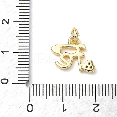 Brass Micro Pave Clear Cubic Zirconia Charms KK-L253-22G-01-1
