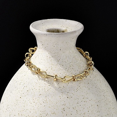 304 Stainless Steel Bowknot Link Chain Bracelets for Women BJEW-F488-13G-1