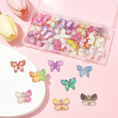 40Pcs 2 Styles Printed Translucent Acrylic  Pendants MACR-FS0002-04-1