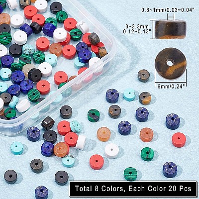160Pcs 8 Style Natural & Synthetic Mixed Gemstone Beads G-NB0003-43-1