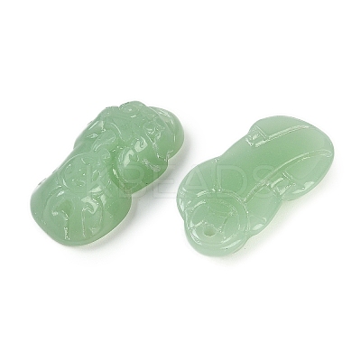 Spray Painted Imitation Jade Glass Beads GLAA-Z007-01H-1