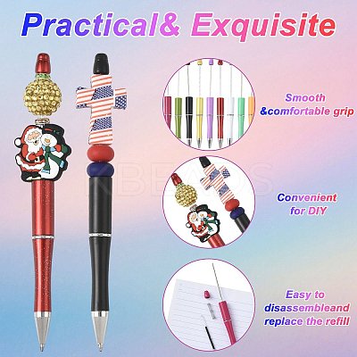 9Pcs ABS Plastic Ball-Point Pen AJEW-FS0001-43C-1
