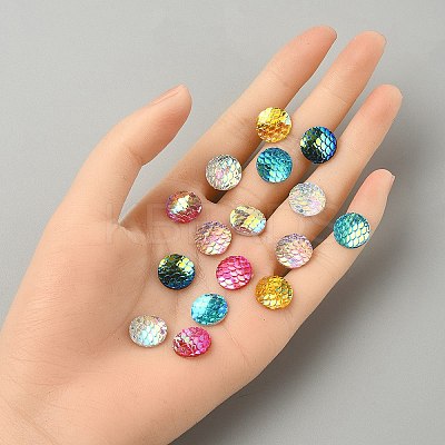 30Pcs 6 Colors Resin Cabochons CRES-YW0001-25-1