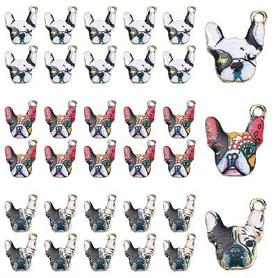 30Pcs 3 Colors Zinc Alloy Enamel Pendants ENAM-CJ0001-73-1