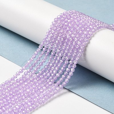 Cubic Zirconia Bead Strands ZIRC-C006-01B-09-1