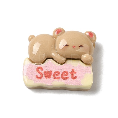 Opaque Resin Cartoon Bear Cabochons LS-RESI-G082-01A-1