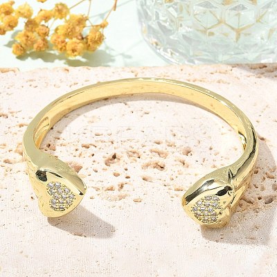 Brass Micro Pave Clear Cubic Zirconia Bracelets BJEW-M053-03G-1