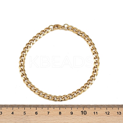 201 Stainless Steel Cuba Chian Bracelet for Men BJEW-B138-07G-1