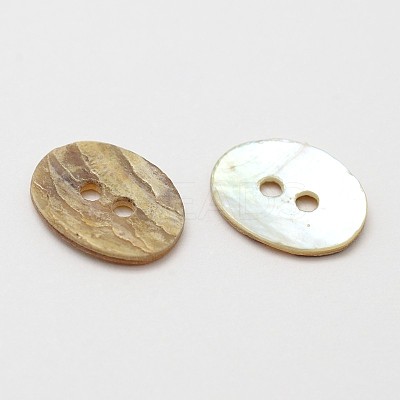 2-Hole Oval Mother of Pearl Buttons SHEL-N033-14-11.5x9.5-1