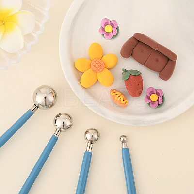 4Pcs Plastic Double Heads Modeling Clay Sculpting Tools Set TOOL-SP0001-08-1