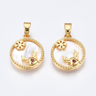 Brass Micro Pave Cubic Zirconia Pendants KK-Q277-020-NF-1